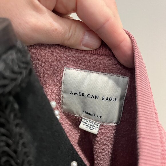 American Eagle Jegging Fit Sweatshirt - Mauve Pink - Size XS-LOOSE FIT - Picture 2 of 3